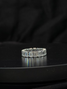 Labgrown diamant cvd Tennis Eternity Ring Jewelry D/VVS Emerald full band pour hommes et femmes - Product Image 3