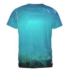 Camiseta de Manga Corta para Hombre con Estampado Sublimado de Océano, Corte Regular, Cuello Redondo, Ropa Casual - Product Image 2