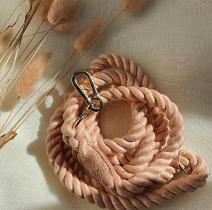 Cotton Rope <b>Leash</b> With Gold Ring, Rope Dog Lead, Cute <b>Pet</b> Accessories - Product Image 1