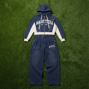 Conjunto Deportivo de 2 Piezas para Mujer Ma-Attiera, Sudadera con Capucha y Pantalones, Tejido de Punto, Manga Larga, Corte Regular, Cinturón Bordado, Estilo Vintage - Product Image 5