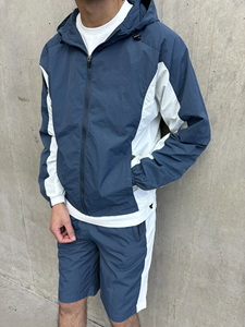 Conjunto Deportivo de Chaqueta y Pantalones Cortos con Estampado de Leopardo en Bloques de Color, Transpirable, Ligero, con Cierre y Capucha, Ropa Deportiva de Verano, Informal, para Exteriores - Product Image 3