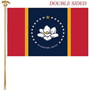 USA TOP FLAGSINC Nouveau drapeau du Mississippi 3x5 double face pour extérieur avec 2 œillets en laiton 'En Dieu nous confions' - Product Image 4