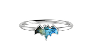 Bague classique en argent sterling 925 avec serti clos, zircon naturel en forme de chauve-souris 7 mm, empilable, pour mariage, anniversaire, bijoux unisexe, lot de 12 - Product Image 4