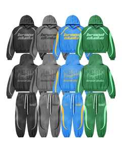 Pantalones de chándal holgados de gran tamaño personalizados en un lujoso lavado ácido, complementados con Sudadera con capucha y pantalones de chándal unisex - Product Image 5