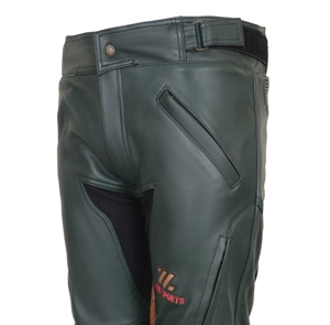 Pantalon de moto en cuir véritable de vachette vert foncé, résistant, de la marque Lazib Sports, pour hommes, motards de rue, pantalon de motard - Product Image 4