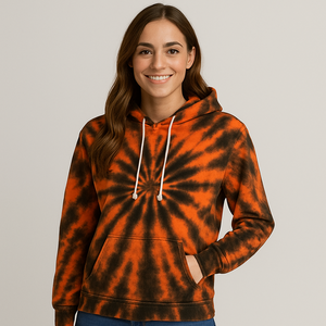 Pull arc-en-ciel Tie Dye avec impression personnalisée de vos propres couleurs Sweat à capuche décontracté en coton à manches longues - Product Image 5