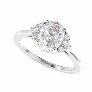 Anillo de Compromiso con Diamante Ovalado de 3.00ct Cultivado en Laboratorio, en Oro Rosa de 14K con Engaste de Puntas, para Ella - Product Image 4