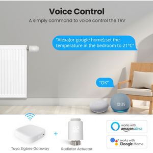 Tuya Zigbee Smart TRV termostato inteligente programable Válvula de radiador controlador de temperatura funciona con Alexa Google Home Alice - Product Image 3