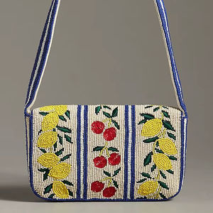 Bolso de Hombro Personalizado con Cuentas, Diseño de Frutas, Limón y Cereza, Bolso de Verano para Mujer, Tejido a Mano con Cuentas de Semillas, Bolso de Mano para Uso Diario y Fiestas - Product Image 1