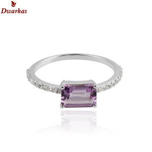 Fabulosa joyería fina 925sSterling plata amatista CZ multi Piedra Media eternidad anillo de banda para regalo de aniversario de boda joyería - Product Image 2