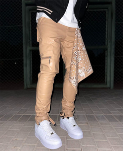 2025 pantalones cargo tácticos elásticos de cintura con cordón de algodón para hombre gran oferta pantalones apilados bordados para Joggers - Product Image 2