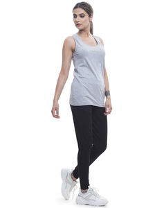 Forever Grey Organic Cotton Yoga Racer Back Top para adultos Mujeres Hermosa ropa deportiva informal para gimnasio Fitness Sets - Product Image 3