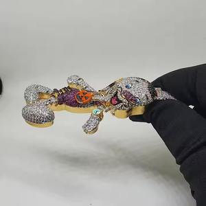 Pendentif en argent sterling 925 personnalisé personnage de dessin animé glacé Moissanite diamant Hip Hop pendentif en pierre multicolore pour lui - Product Image 2