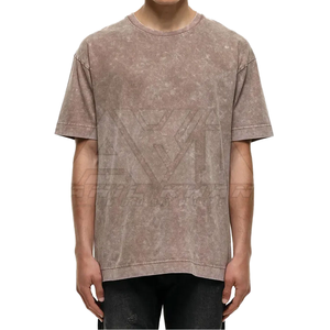 Camiseta de Punto para Hombre, Estilo Moderno, Corte Holgado, Lavado Ácido, 100% Algodón, Secado Rápido, Transpirable, Casual, Manga Corta, Cuello Redondo, 280g - Product Image 1