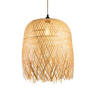 Lámpara Colgante de Bambú Diseñada con Tejido de Bambú Natural y Estructura de Suspensión Práctica para Uso Interior - Product Image 2