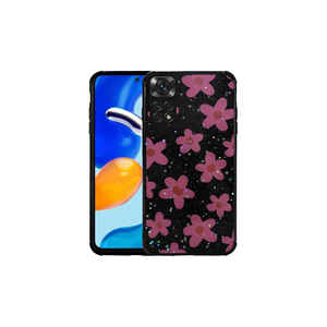 Étui de luxe à motif floral scintillant pour Redmi Note 11S Global, coque arrière en silicone brillant avec finition électro-plaquée, styles tendance - Product Image 1