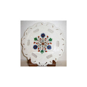 Belle plaque incrustée de marbre blanc - Product Image 1