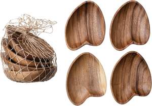 Plateaux en bois d'acacia en forme de cœur créatifs, plateau décoratif, plat pour huiles essentielles, présentoir à cristaux, petits plateaux, fournisseur en gros - Product Image 5