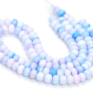 Hermosas cuentas de ópalo lavanda en forma de rondel liso, hilo de 15 pulgadas de cuentas de piedra preciosa de ópalo lavanda, cuentas de ópalo de calidad AAA - Product Image 3
