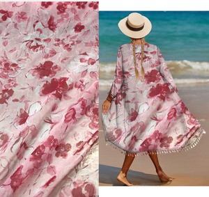 Tái Chế Hoa Hi Đa Voan Rửa Vải/100% Polyester Không Căng In Vải - Product Image 1