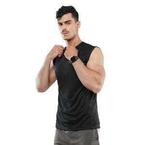 Premium Muscle <b>Mens</b> Black Sleeveless <b>Gym</b> <b>Tank</b> Performance Fit Moisture Wicking Lightweight <b>Top</b> Perfect for Training & Summer Use - Product Image 3