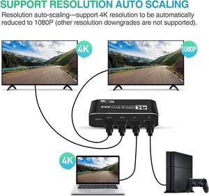 Commutateur matriciel HDMI SYONG 2x2, commutateur vidéo 4K60Hz 2 entrées 2 sorties, prise en charge de la sortie <span class=keywords><strong>audio</strong></span> optique et 3,5 mm, 3D, HDMI 2.0b - Product Image 2