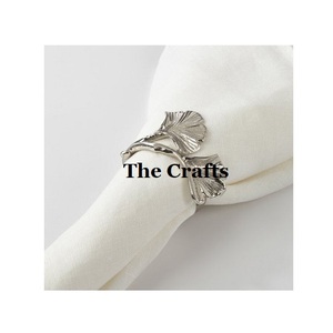 Rond de serviette au design unique en aluminium couleur argent, anneau en papier de soie pour la maison et l'hôtel - Product Image 3