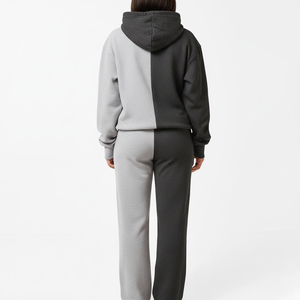 Ensemble survêtement pour homme avec sweat-shirt à capuche et pantalon de survêtement évasé, imprimé intégral délavé à l'acide et orné de strass - Product Image 2