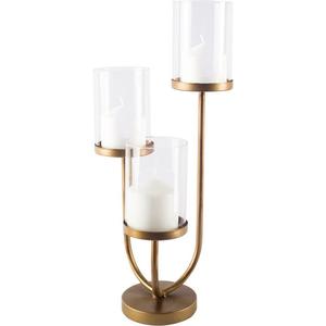 เชิงเทียนโลหะสำหรับตกแต่งบ้านเชิงเทียนสำหรับให้แสงสว่างและชุดโหลเทียนตกแต่งแบบโบราณมีสไตล์ - Product Image 1