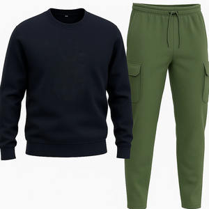Combinaisons de sport d'hiver pour hommes, sweats à capuche épais et chauds, pantalons de jogging, ensemble deux pièces, vêtements de sport décontractés, survêtements - Product Image 3