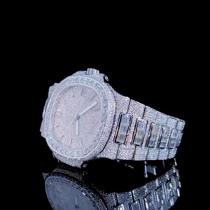 Montre Moissanite approuvée par testeur de diamants | VVS Luxury Iced Out Skeleton Wholesale - Product Image 4