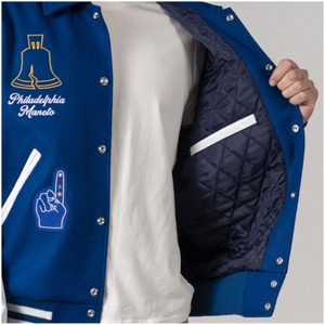 Chaqueta de Béisbol Universitaria para Hombre, Chaqueta de Cuero Informal para Hombre, Logotipo Personalizado, Diseñador, Venta al por Mayor, Chaquetas Lisas para Hombre de Talla Grande - Product Image 2