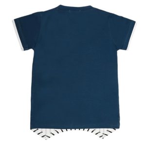 Boys Half Sleeves T-<b>Shirt</b> - Steel Blue - Product Image 3