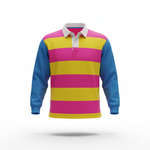 Camiseta de rugby unisex color block jersey de polo informal de manga larga para hombres y mujeres - Product Image 2