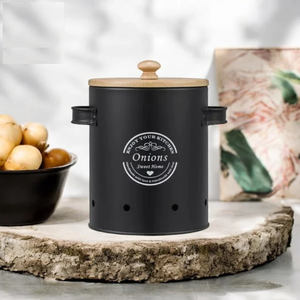 Tarro de almacenamiento de alimentos de metal pintado a mano personalizable con diseño artístico ideal para cocinas elegantes y exhibiciones decorativas únicas - Product Image 6