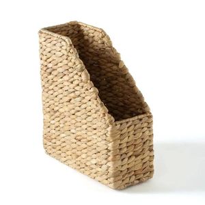 ที่ใส่นิตยสารผักตบชวาคุณภาพสูง: ตะกร้าแบบบางสำหรับหนังสือไฟล์และหนังสือพิมพ์ - Product Image 6