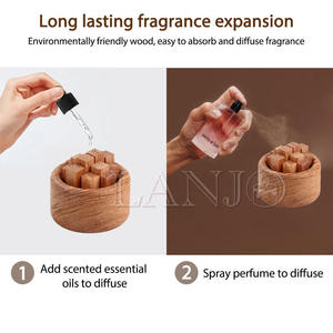 Legno di noce nero piccola catasta di legna diffusore di olio essenziale per uso domestico ornamento di pietra legno diffusore per auto portatile - Product Image 4