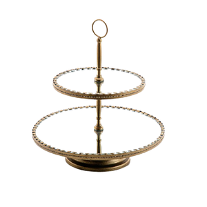 Maravilloso diseño de soporte para pasteles, espejo y soporte para pasteles de hierro, juego de dos soportes para pasteles y postres - Product Image 1