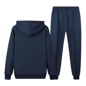 Conjunto de pantalones de chándal con forro térmico y hombros caídos para hombre de alta calidad, chándal para correr con estampado personalizado - Product Image 2