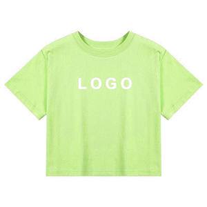 Top court en tricot 100% coton |   T-shirt décontracté d'été pour femme avec logo personnalisé, écologique, à manches courtes - Product Image 2