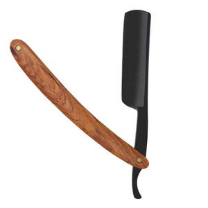 Maquinilla de afeitar recta plegable de acero inoxidable de primera calidad con mango de madera para hombres, afeitado, corte de pelo, precio barato, personalización OEM - Product Image 2