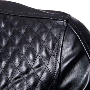 เสื้อแจ็คเก็ตหนังผู้ชายสั่งทำคุณภาพดีราคาสุดคุ้ม แฟชั่นฤดูหนาว ลายตัวอักษรเคลือบผิว ทอผ้า คอตั้ง ปักลาย ผลิตในปากีสถาน - Product Image 3