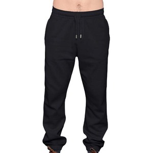 Men Lightweight Plain Black Wide Leg Sweatpants Loose Fit <b>Fleece</b> Pants Elastic Waistband Casual <b>Trousers</b> New Arrival Cheap Price - Product Image 1
