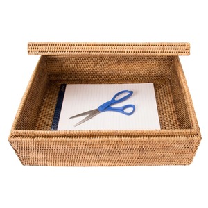 Cesta rectangular de ratán tejida a mano, cesta de almacenamiento hecha a mano, venta al por mayor, ecológica, hecha en Vietnam - Product Image 5