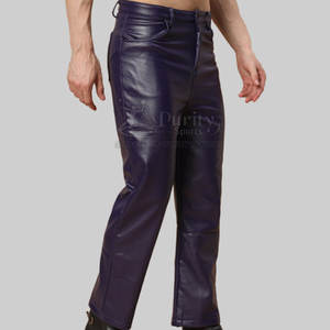 Concevez votre propre pantalon pour hommes Pantalon en cuir taille personnalisée Pantalon en cuir d'hiver Prix de gros - Product Image 5