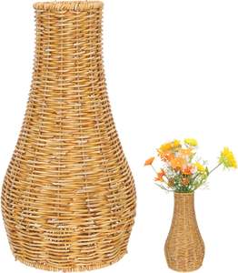 Vase en rotin naturel fabriqué à la main Design Vintage moderne pour la décoration de la maison Vase de table en gros fabriqué au Vietnam - Product Image 1