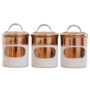 Wholesaler Supplier Copper Lid Metal <b>Canisters</b> Handmade Hotel Restaurant Kitchen Airtight Metal Metal <b>Canister</b> <b>Set</b> - Product Image 4
