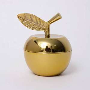 Portavelas de Aluminio con Acabado Dorado de Alta Calidad, Portavelas de Mesa con Forma de Manzana para Decoración del Hogar en Pascua - Product Image 2