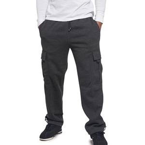 Pantalons pour hommes Streetwear décontracté couleur unie Joggers pantalons de survêtement personnalisés jambe droite large coupe ample pantalon à rayures incurvées pour hommes - Product Image 1