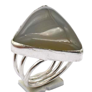 Venta al por mayor Lote de anillos de boda de plata 925 natural Ajuste de bisel fino Jaspe facetado Piedra preciosa Corte ovalado Diamante Estilo vintage - Product Image 3